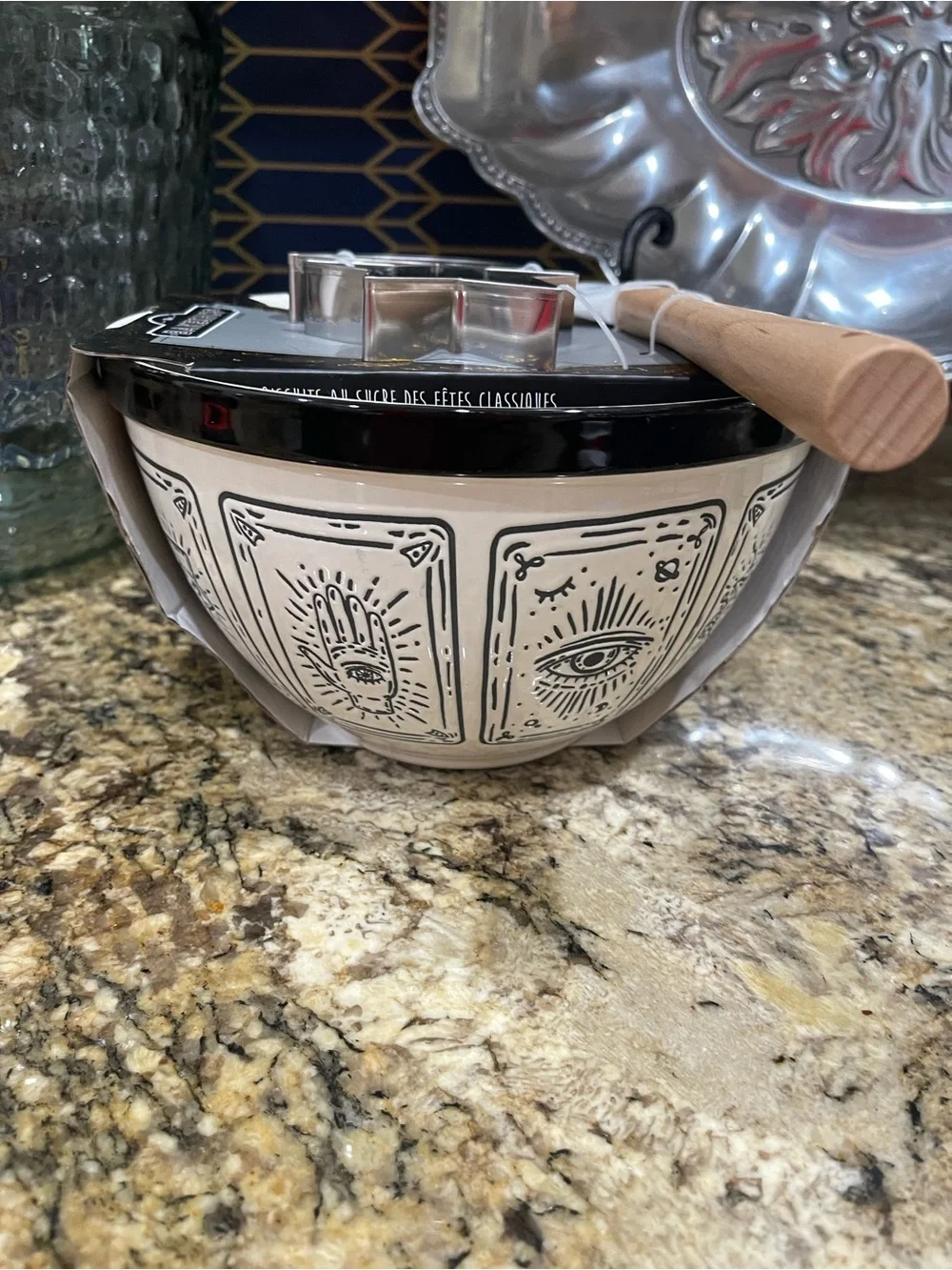 Bakeshop by Masterclass celestial evil eye mixing bowl, spatula & cookie cutters